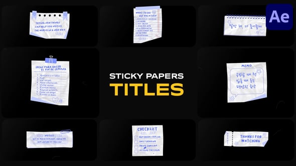 Sticky Papers Titles for After Effects（956777）-技能树